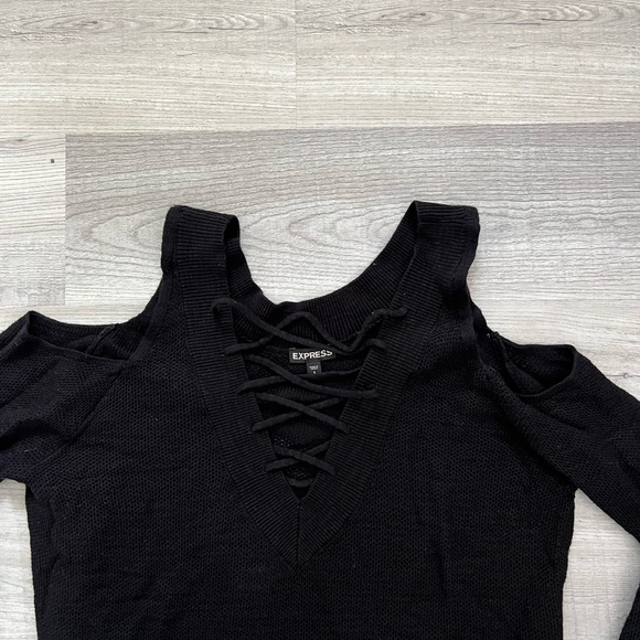 Express Black Long Sleeve Sweater - Picture 2 of 3